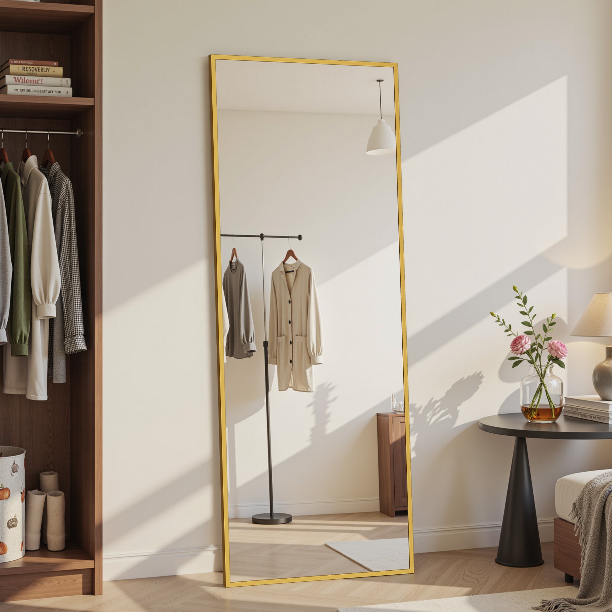 Suidia Full Length Mirror Over the Door&Wall Mounted, Door Mirror with Aluminum Alloy Frame, HD Shatterproof, No-Drill, Hanging Mirrors for Bedroom, Bathroom, Dorm, Closet