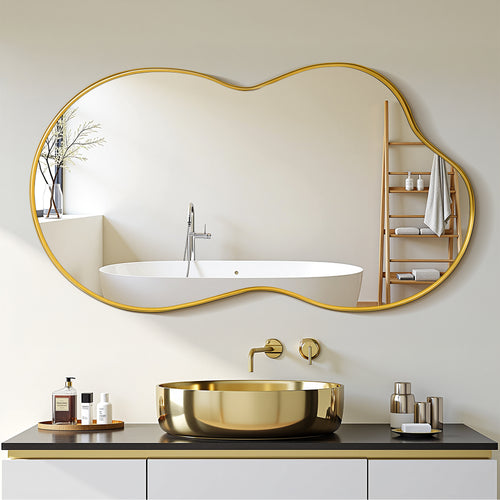 Suidia Irregular Wall Mirror, Bathroom Mirror Asymmetrical Mirrors Artistic Mirrors Decorative for Living Room Bedroom Bathroom Hallway Entryway