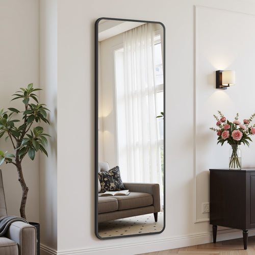 Suidia Full Length Mirror Over the Door&Wall Mounted, Door Mirror with Aluminum Alloy Frame, HD Shatterproof, No-Drill, Hanging Mirrors for Bedroom, Bathroom, Dorm, Closet