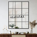 Suidia Wall Mirror, Window Decorative Mirrors, Metal Framed Wall Decor Wall-Mounted Mirrors for Bedroom, Living Room, Entryway