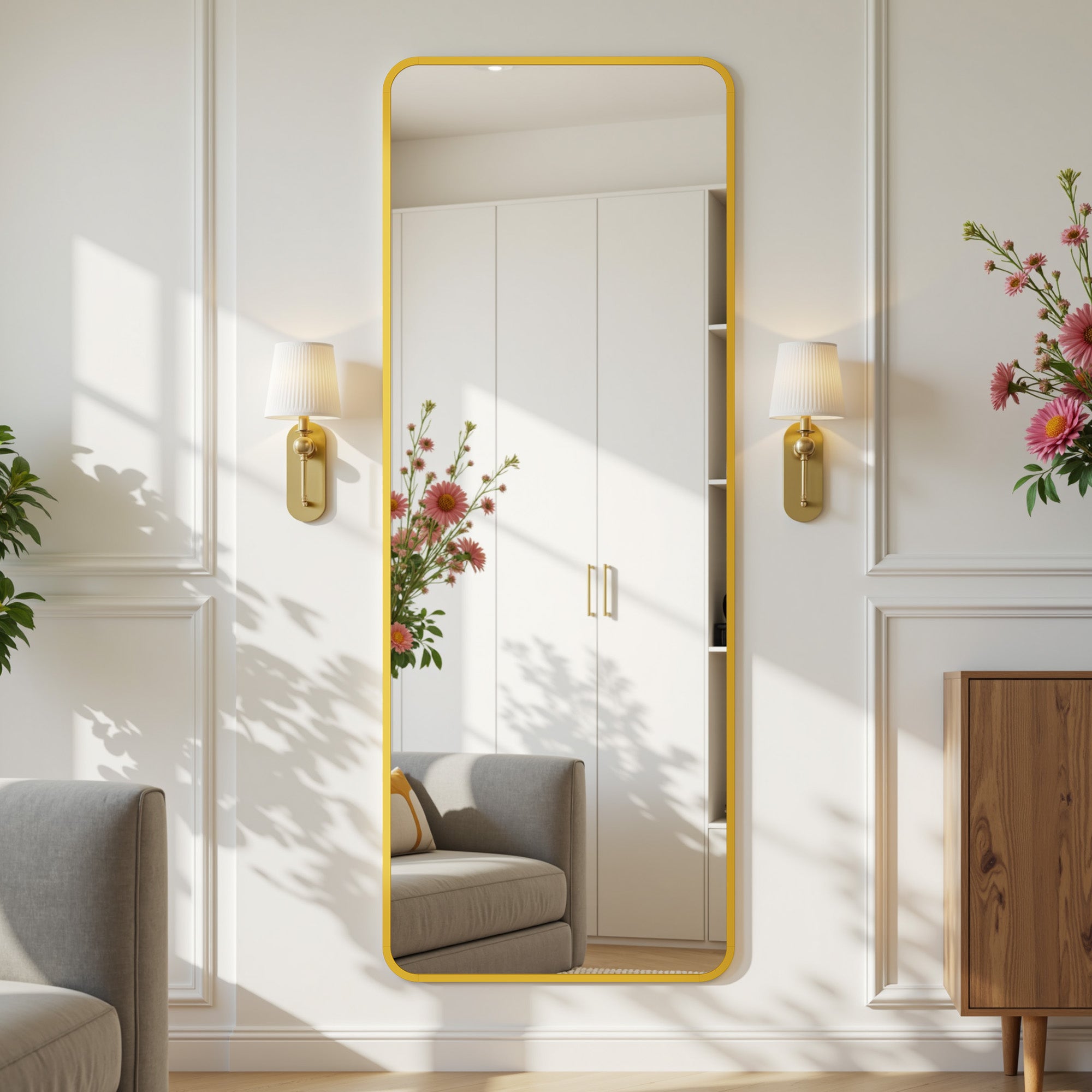Suidia Full Length Mirror Over the Door&Wall Mounted, Door Mirror with Aluminum Alloy Frame, HD Shatterproof, No-Drill, Hanging Mirrors for Bedroom, Bathroom, Dorm, Closet