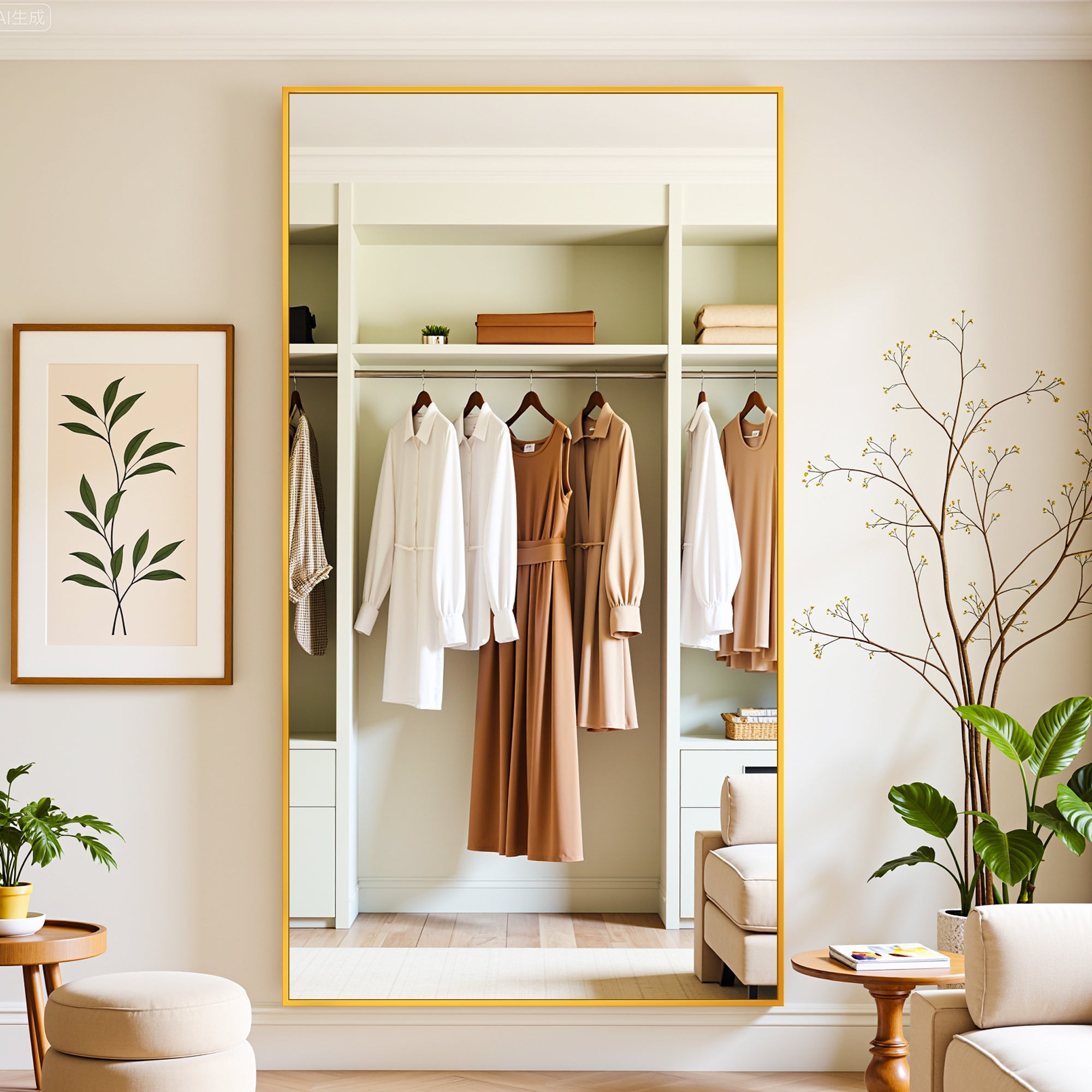 Suidia Arched Full Length Mirror with Stand, Full Body Mirror with Aluminum Frame, Freestanding/Leaning/Wall-Mounted, Floor Mirrors for Bedroom, Living Room, Entryway, Dressing Room